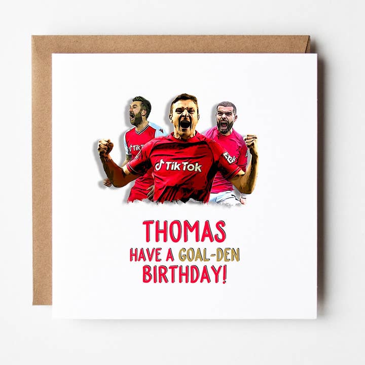 Wrexham AFC Birthday Card, Have A Goal-Den Birthday for wholesale by FrontRow Cards & Gifts