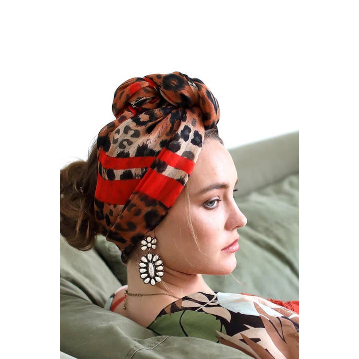 Red Douby Leopard Scarf for wholesale on Faire4