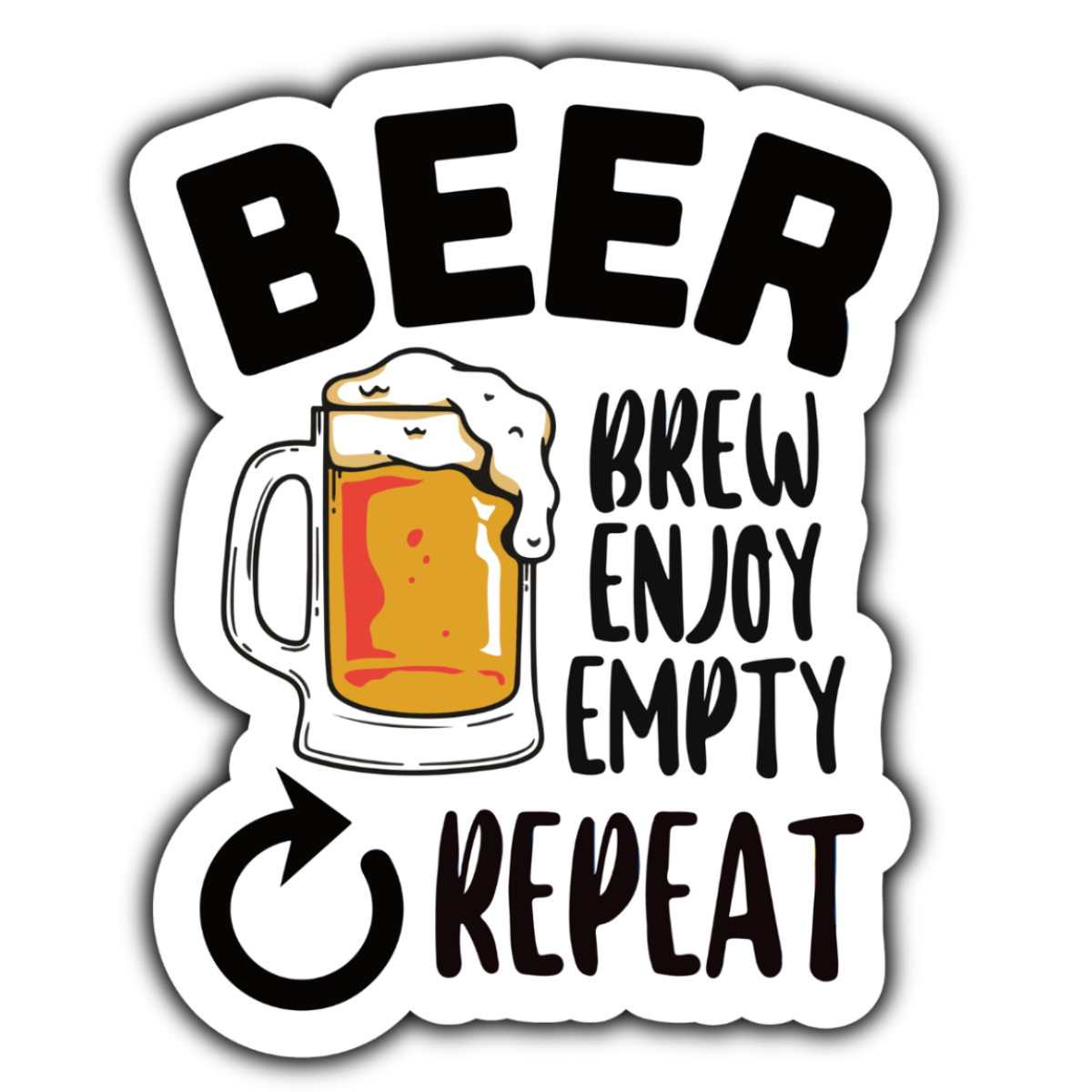 Stick to it creations - Wholesale Sticker - Beer brew enjoy empty repeat sticker0