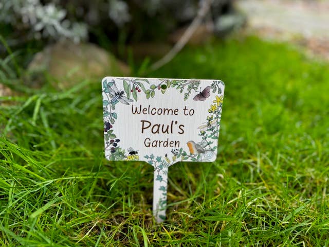 Gifted Wholesale Ltd - Vendita all'ingrosso Cartelli per esterni - Cartello personalizzato Paul Welcome To My Garden in bambù0