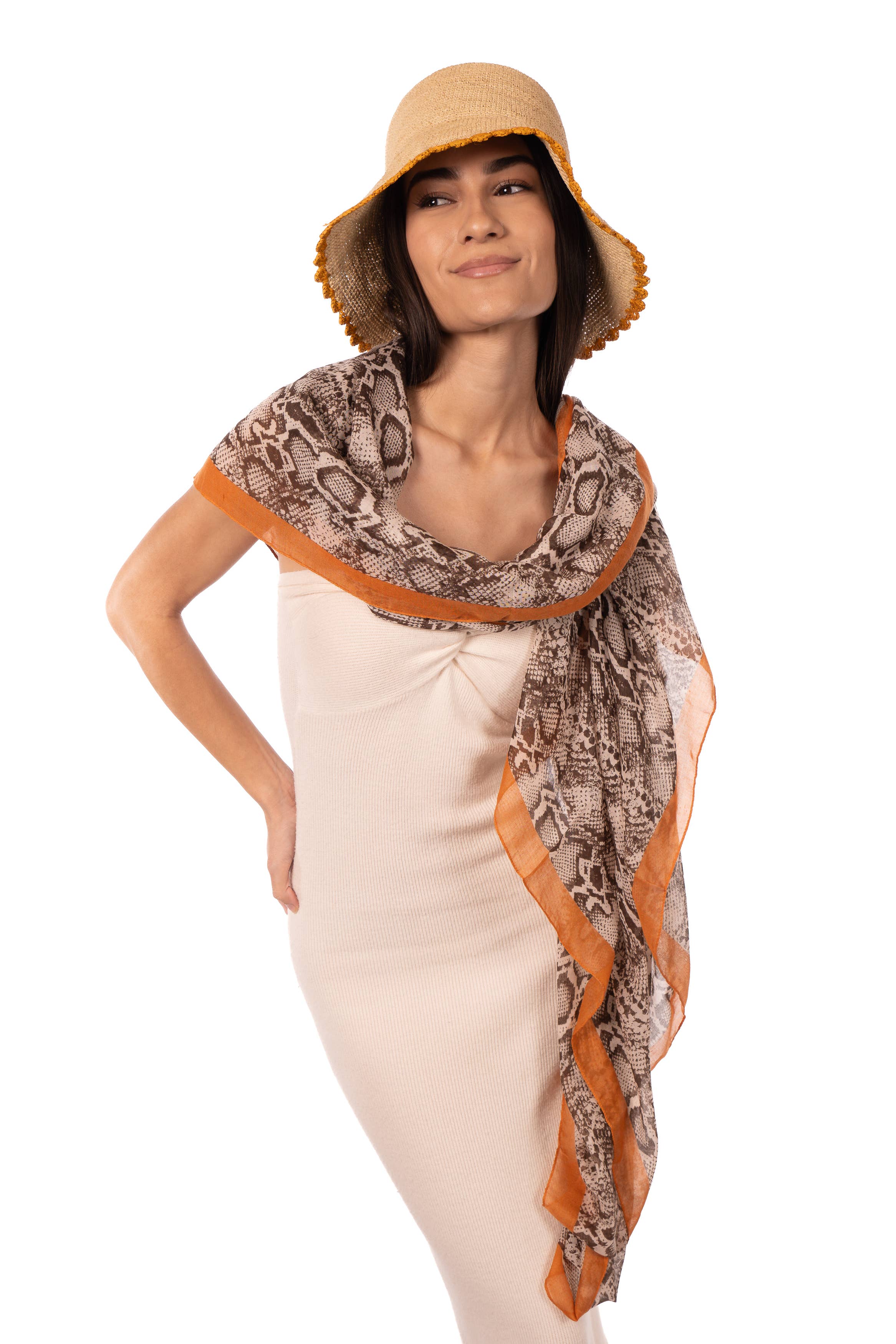 Shebobo - Vente Écharpe – femme - Écharpe à imprimé serpent Cleo8