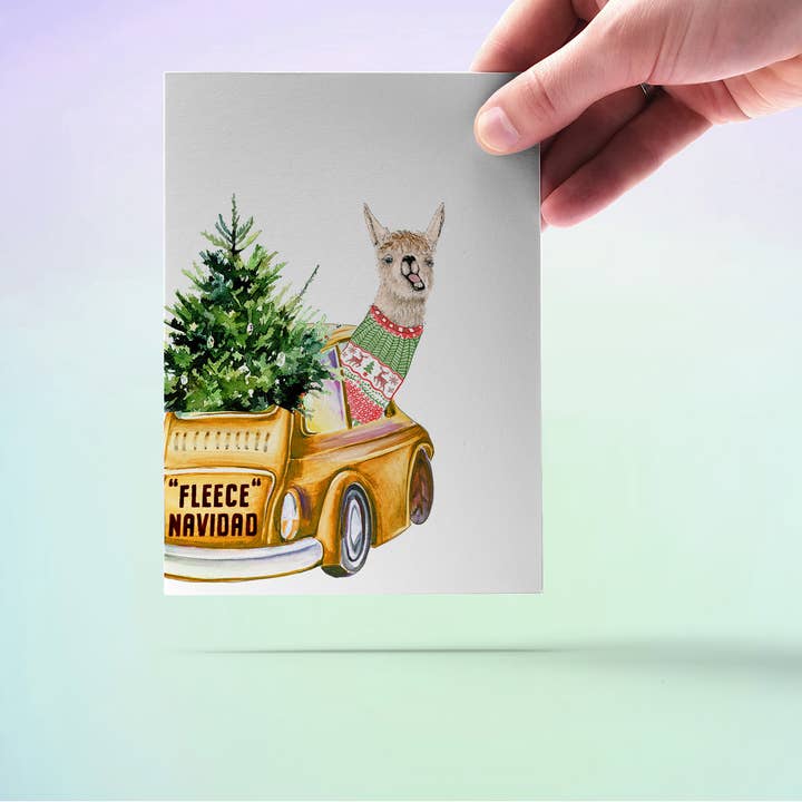 Liyana Studio - Wholesale Christmas Card - Llama Fleece Navidad - Funny Christmas Card