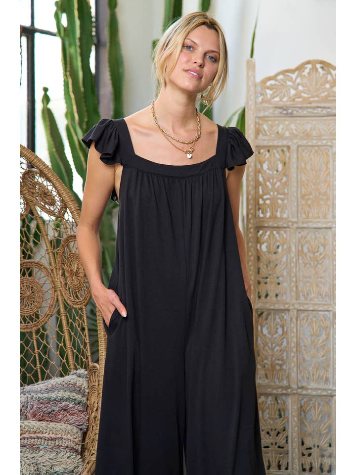 JADE BY JANE - Wholesale Jumpsuit - Women's - Ruffle Knit Maxi Jumpsuit KRJ8050-112