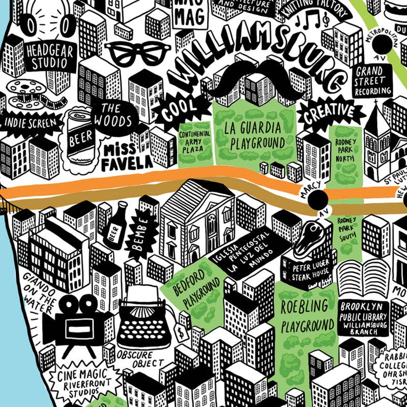 Evermade - Wholesale Art Print - Hand Drawn Map of New York Art Print2