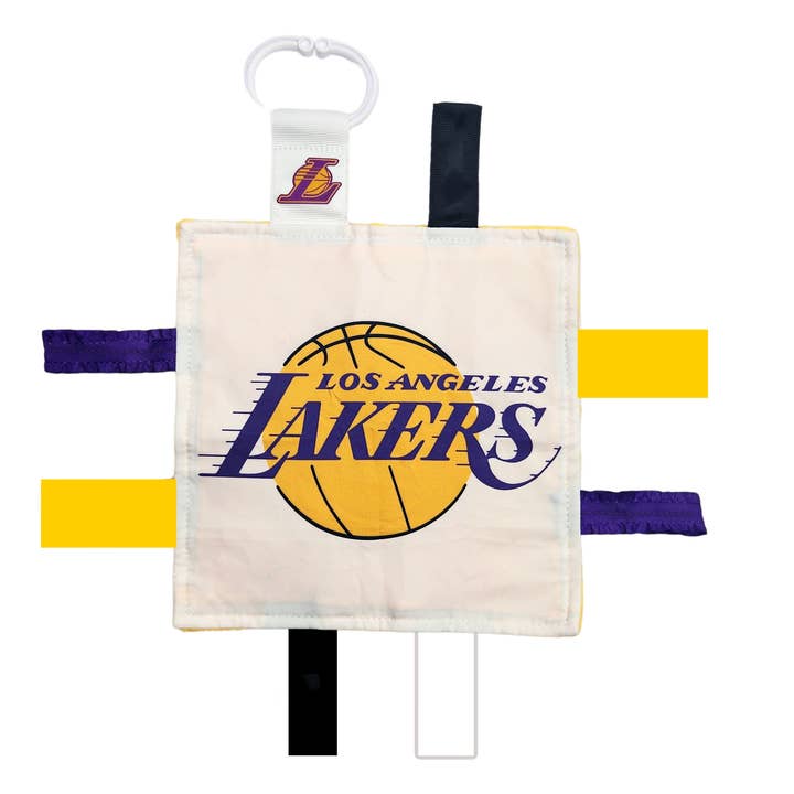 LA Lakers Basketball Stroller Tag Toy Learning Lovey (Cop for wholesale by Baby Jack Distribution