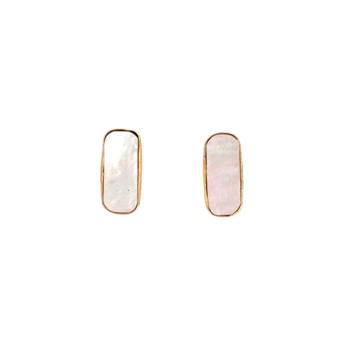 Charlotte - 1 Tier (Mother of Pearl) Statement Earrings for wholesale by Gemajesty Jewellery