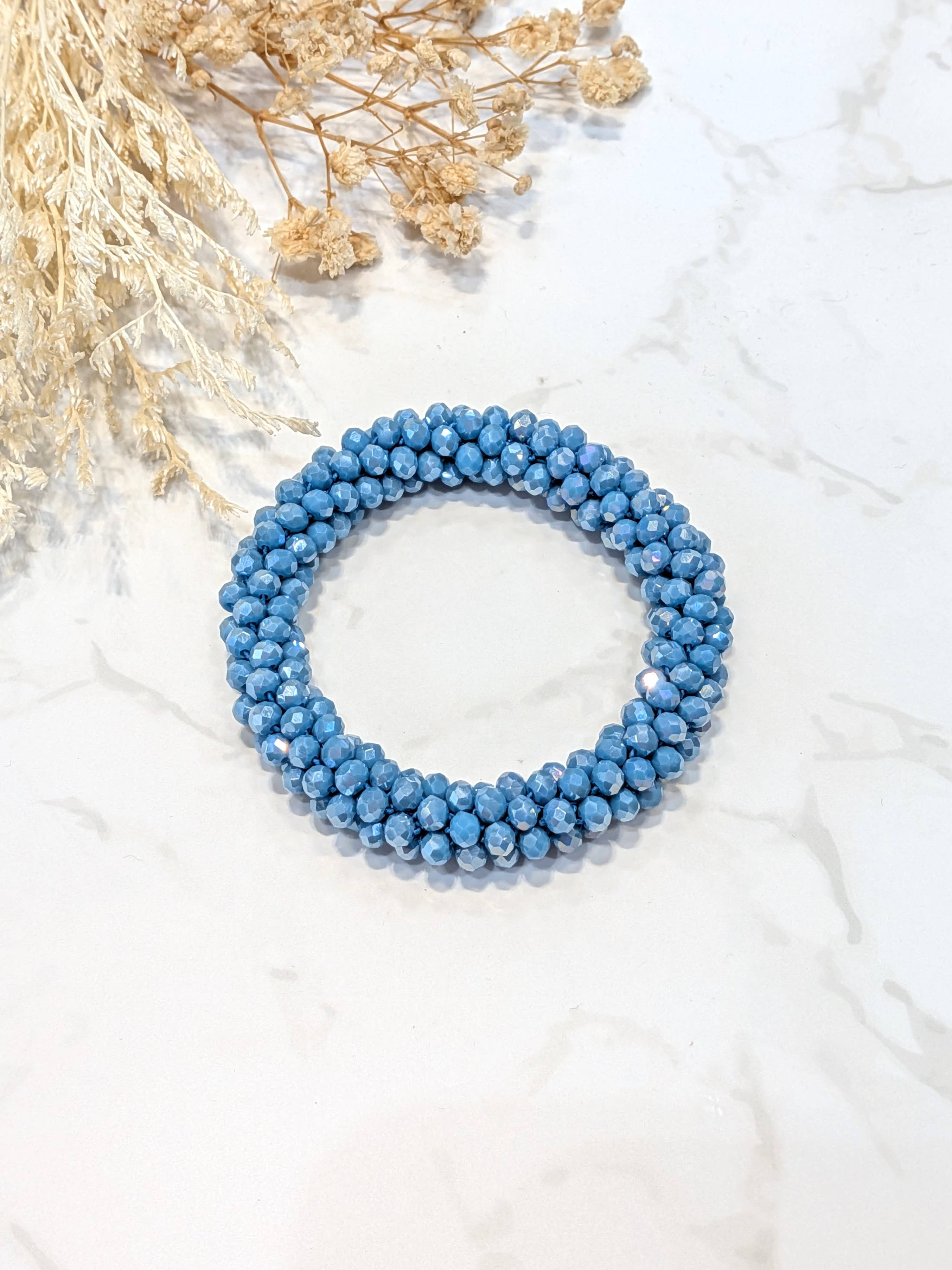 LOLO & YAYA - Wholesale Link & Chain Bracelet - Blue-tone crystal effect bracelet7