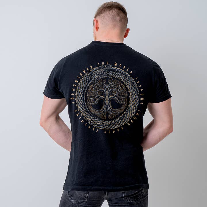 Inner Beast Clothing - Wholesale Screen printed t-shirt – Men′s - Jormungandr The World Serpent Tee0