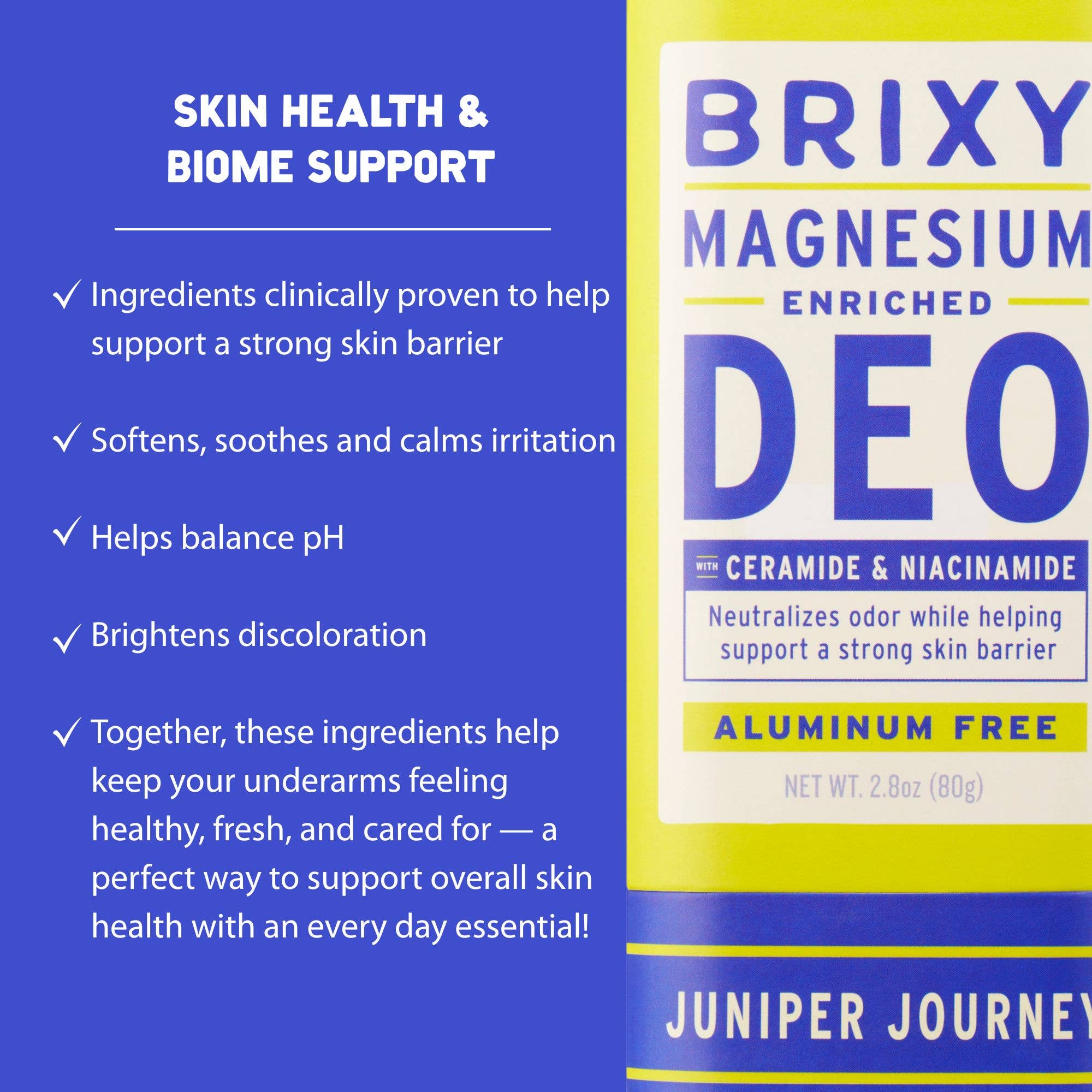BRIXY - Wholesale Deodorant - Unisex - Magnesium Enriched Deodorant | Aluminum Free | Juniper4
