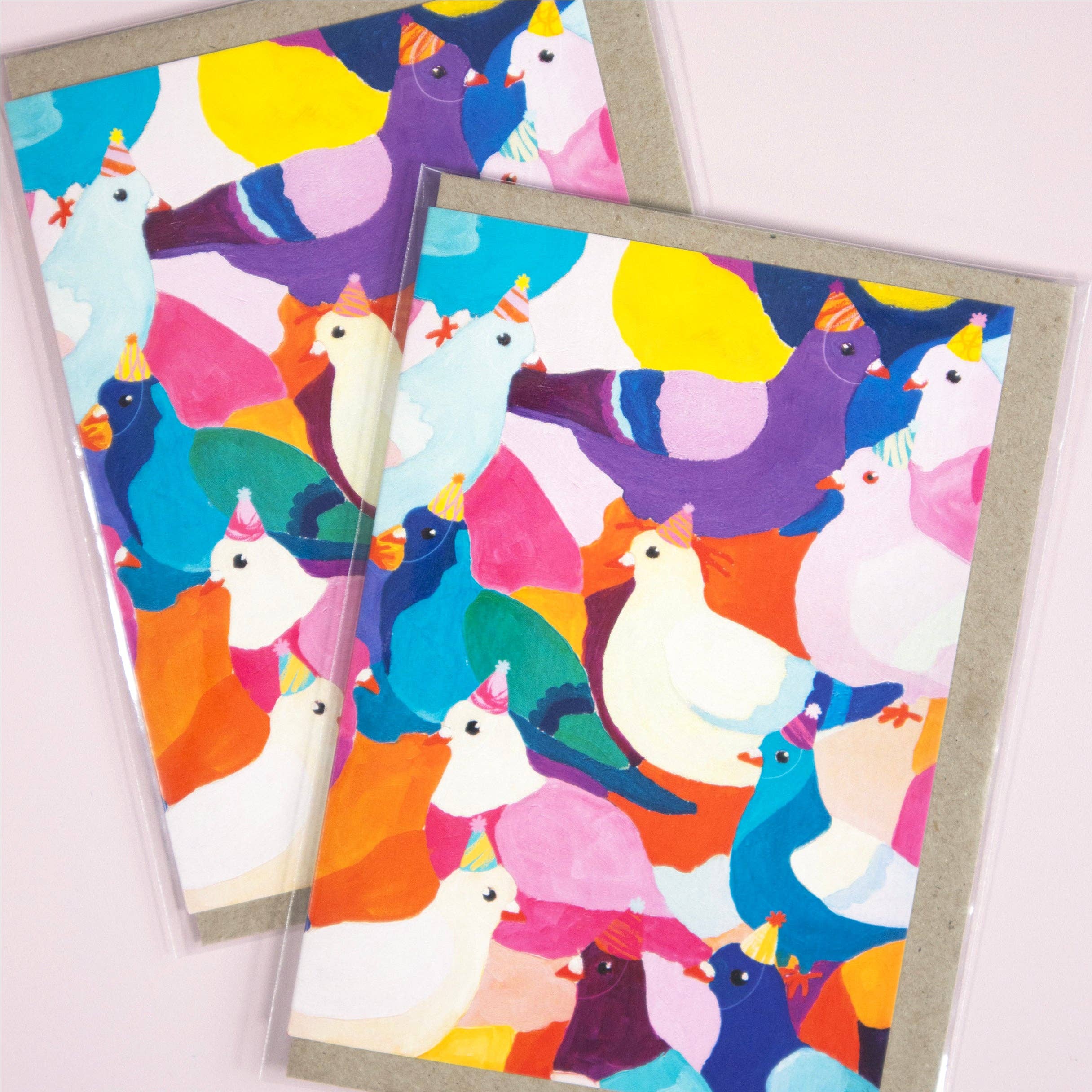 Julia Ockert - Wholesale Everyday greeting card - Party Hat Pigeons Greeting Card5