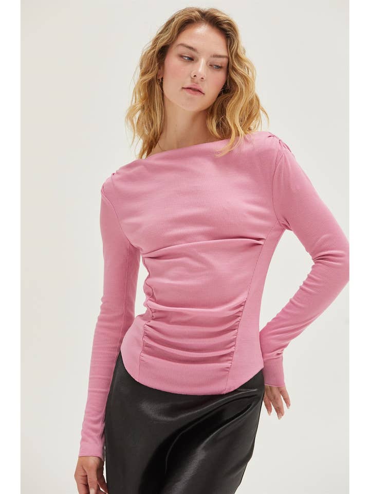 Off-shoulder rynket top for engroshandel hos HYFVE