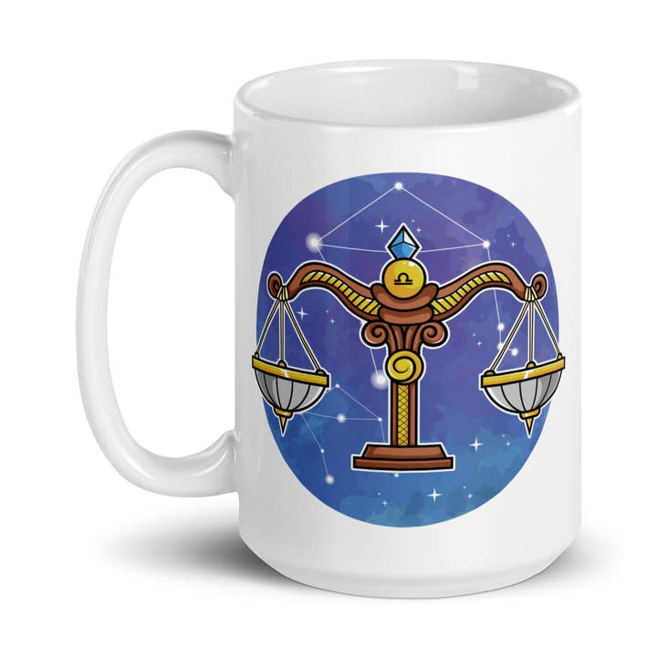 Libra The Scales Astrology Zodiac Sign Coffee Mug for wholesale by Goddess Swag™