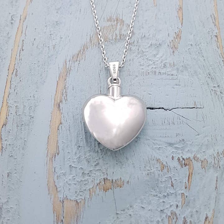 Heart Urn Pendant Necklace - 925 Sterling Silver for wholesale by Just Vial