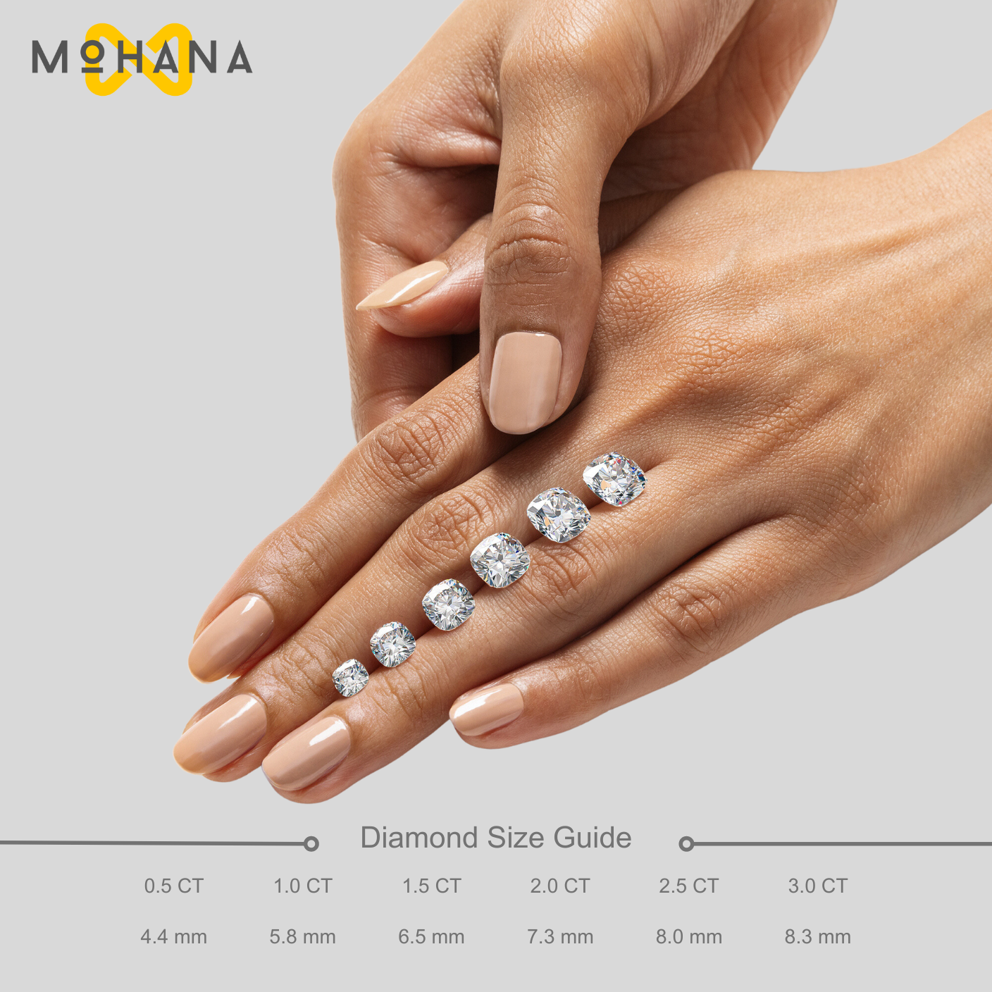 Mohana Jewels - Luxury - Vendita all'ingrosso Anelli di fidanzamento - Anello con diamante sintetico a cuscino da 3 carati E VVS con halo nascosto - Adore4