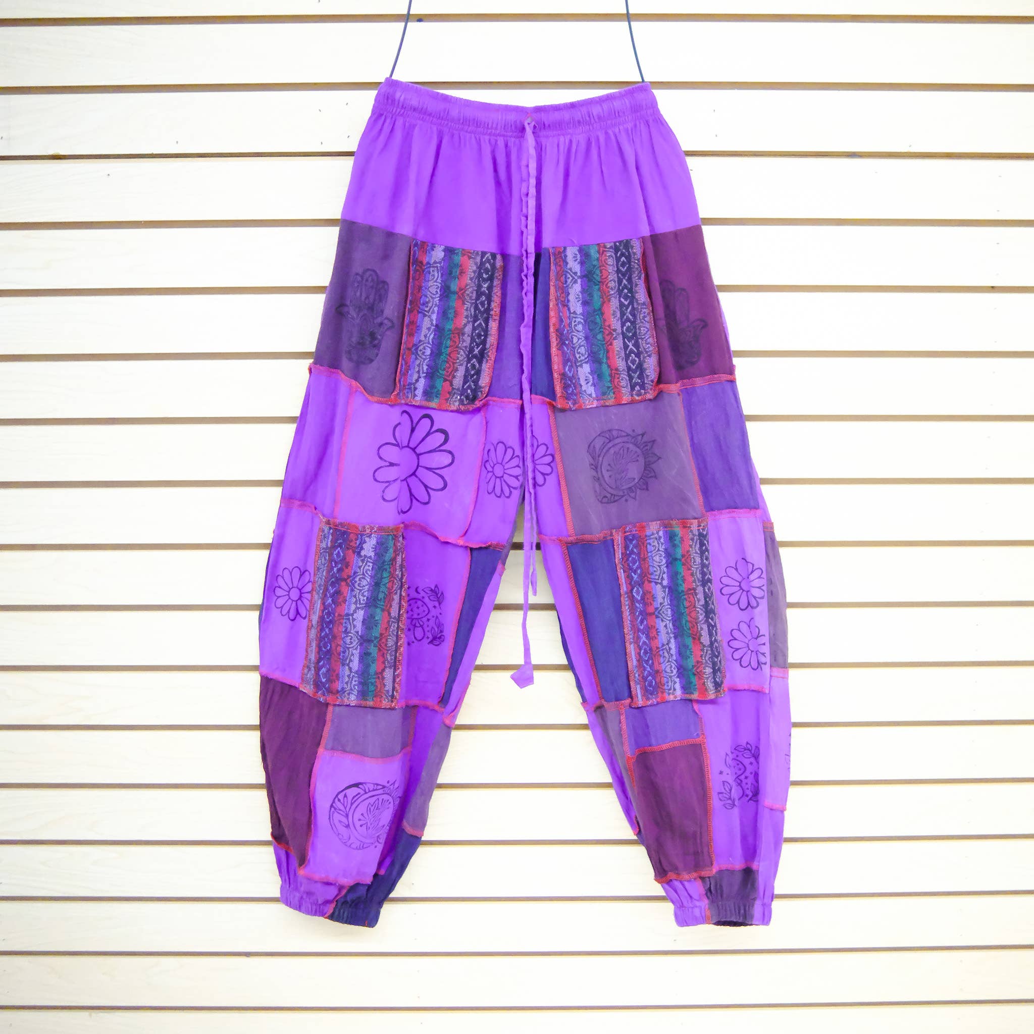 Karma Nepal Crafts – wholesale Pants – Women's – Earth tone Patchwork Tapered Joggers Pant6