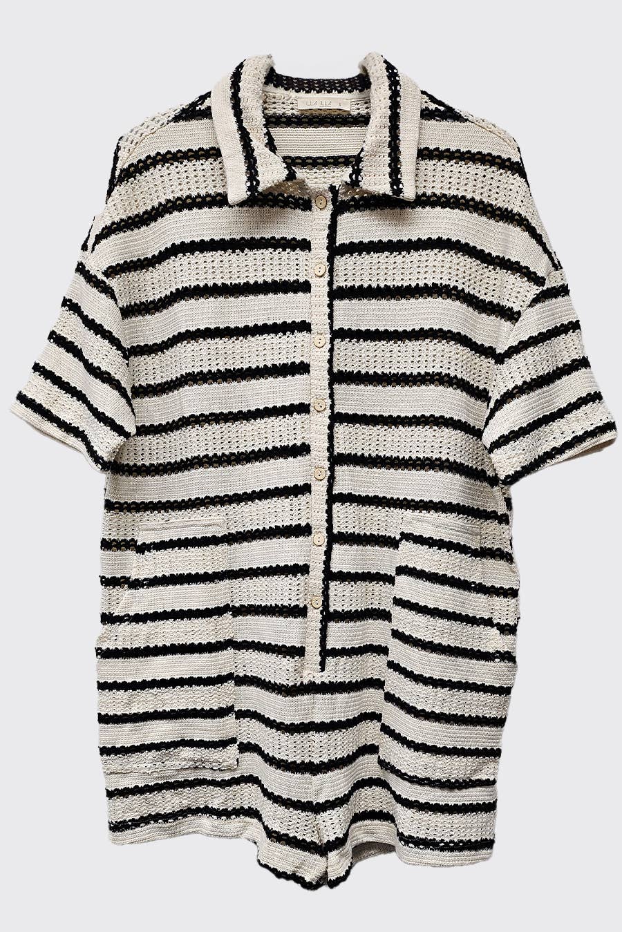 ILLA ILLA - Wholesale Romper - Women's - Slouchy Striped Crochet Romper12