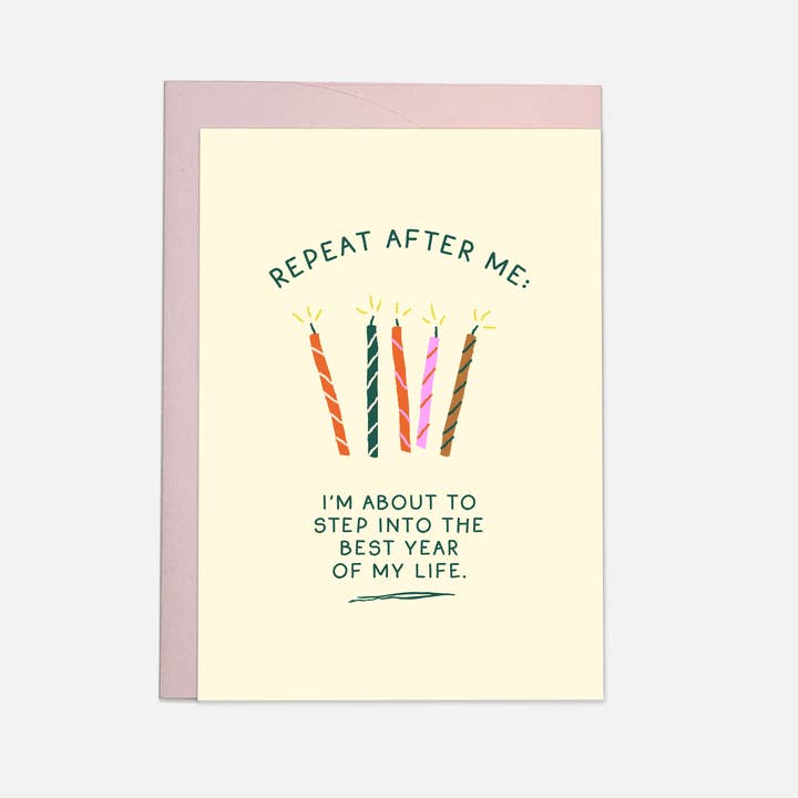 Repeat after me greeting card for wholesale by Kaart Blanche