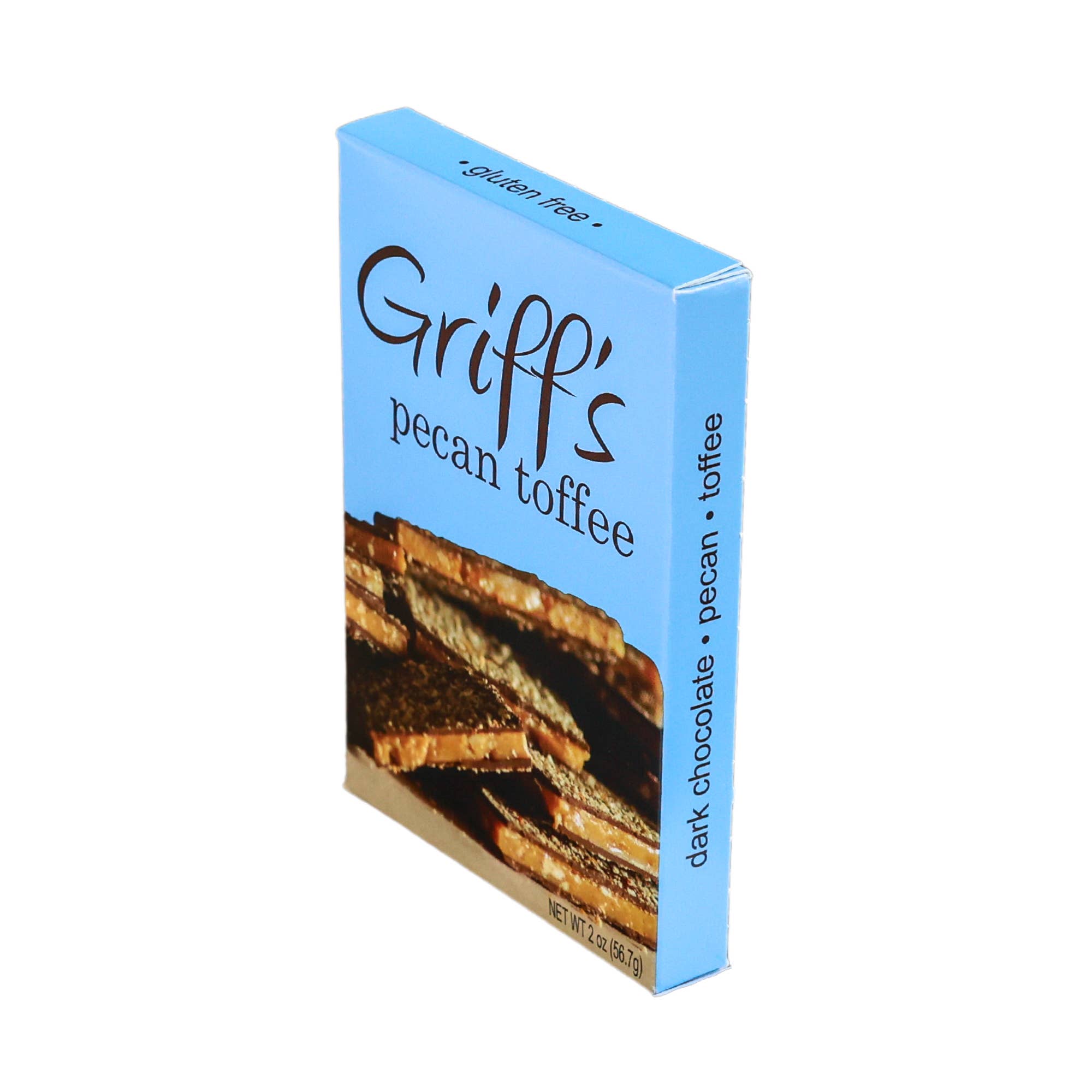 Griff's Toffee - Wholesale Toffee - Griff's Pecan Toffee - 2oz Dark Chocolate Toffee6