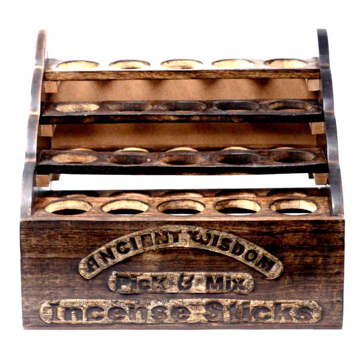 Ancient Wisdom - Wholesale Retailer Display Stand/Case - P&M Incense Mango Wood Display Stand
