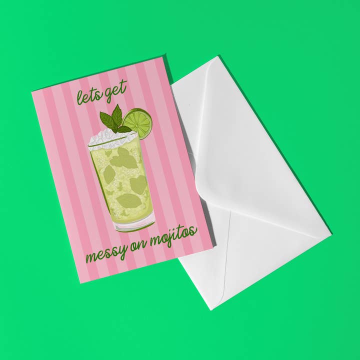 Lets Get Messy On Mojitos Birthday Card - Cocktail Birthday for wholesale by by Rosybum