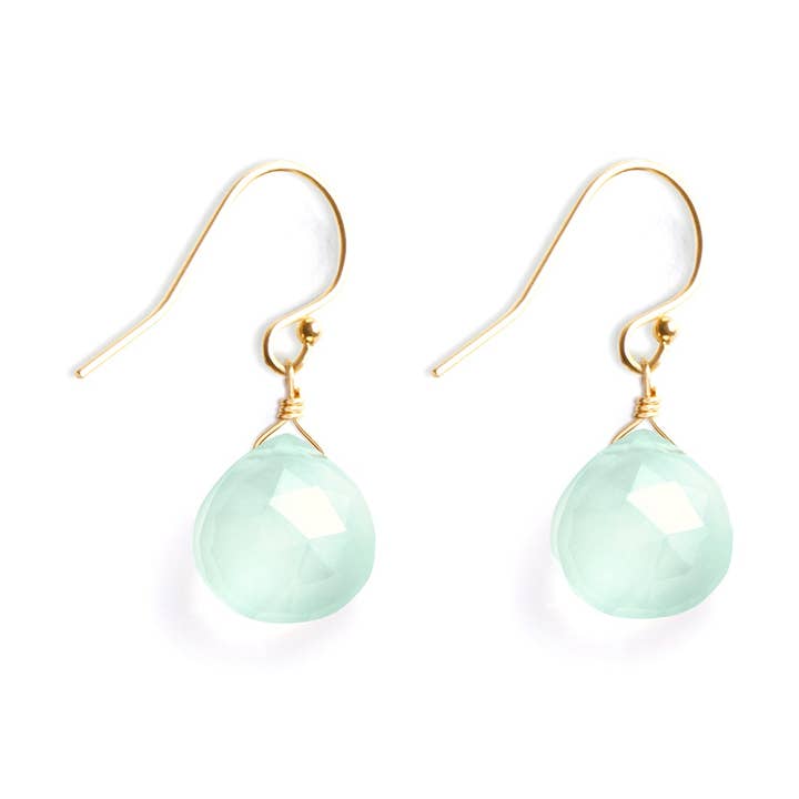 Sea Glass Chalcedony Isla Drop Earrings for wholesale by Wanderlust Life
