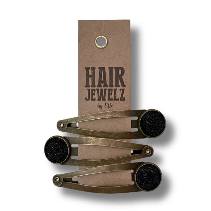 Colourclip Click "Glitter Glow Black" pour la vente par Hairjewelz by Elle