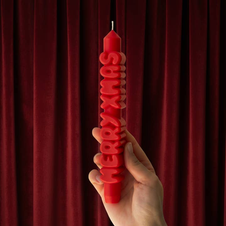 CandleHand (Free Duties for US) - Wholesale Tapered Candle/Candlestick - Taper candle MERRY XMAS - Handmade - 9'' 3D Taper Candles 7