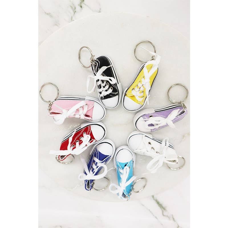 MIX COLOR Canvas Rubber Sole Sneakers Novelty Key Chain for wholesale on Faire2