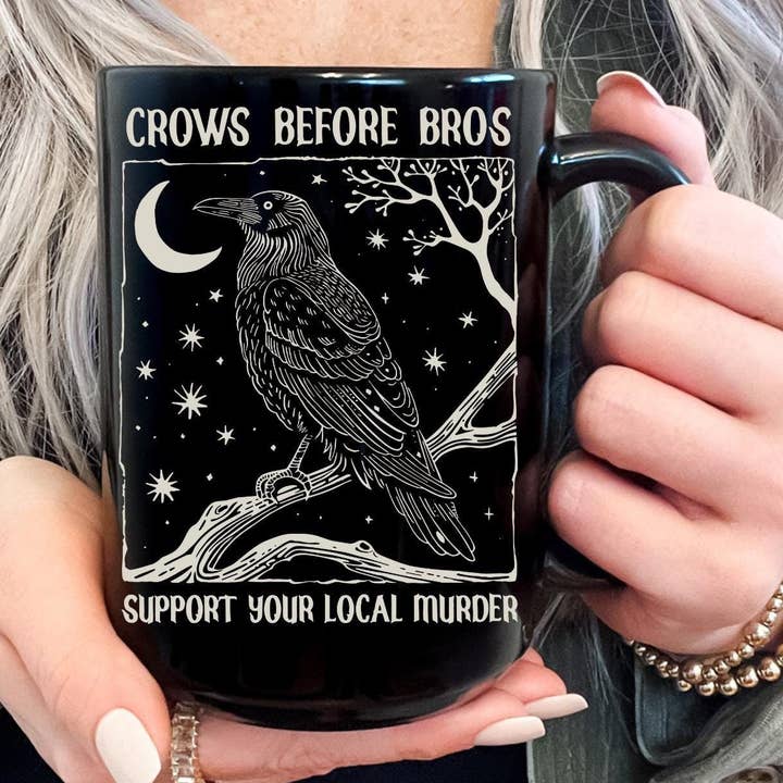 Funny Crows Before Bros Mug, Witchy Halloween Mug, Crow for wholesale by NVC Ecommerce LLC