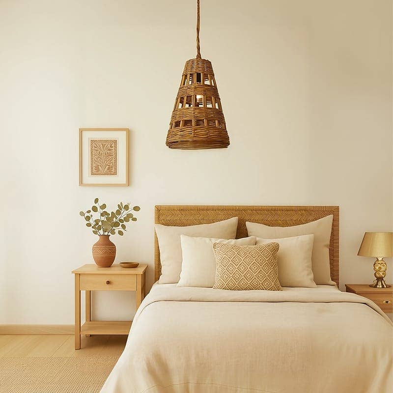 Etnico del Mondo – Großhandel Kronleuchter/Hängeleuchte – Marokkanisches Kunsthandwerk Natürlicher Rattan-Kronleuchter #150