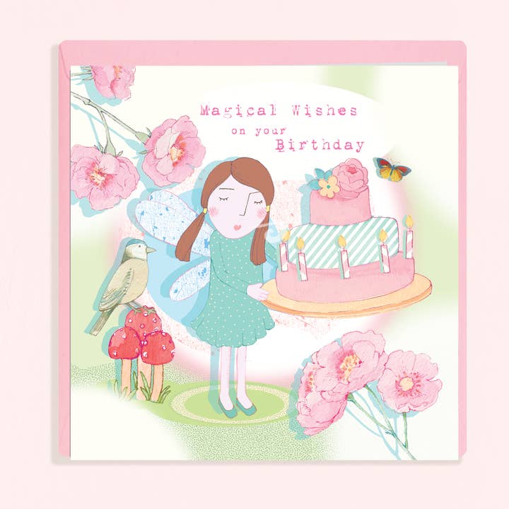 Foxglove Fairies Wishes Greeting Card set of 6 for wholesale by Siobhan at april rose