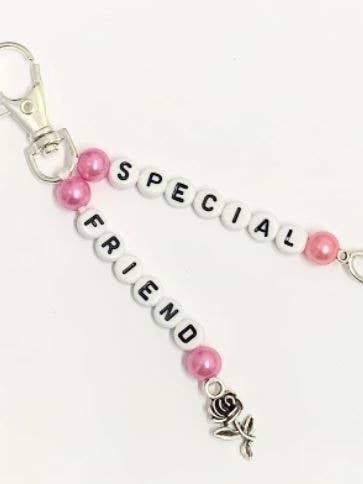 Pink Special Friend Keychain for wholesale by The Little Bit Personal Co