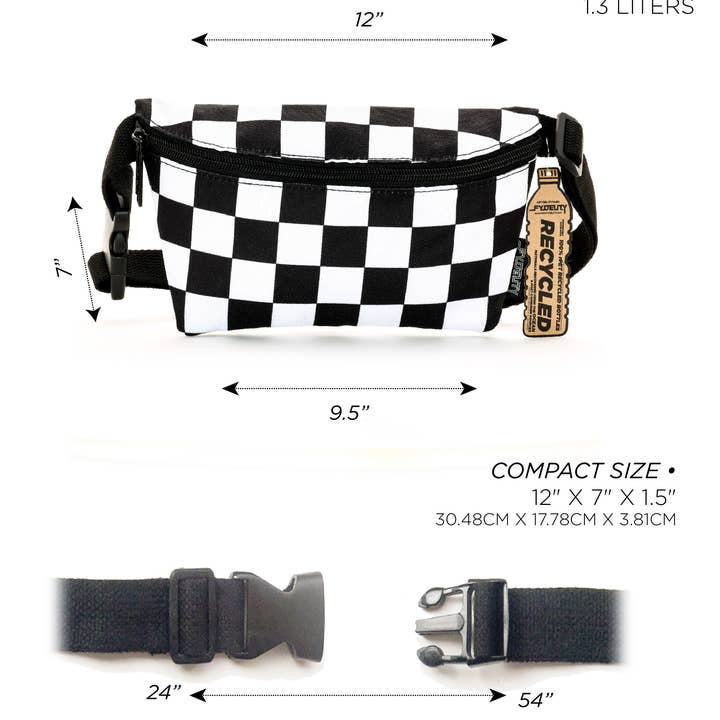 Fydelity - Wholesale Belt Bag - Unisex - 83863: Fanny Pack | Slim | Recycled RPET | XL Checker3