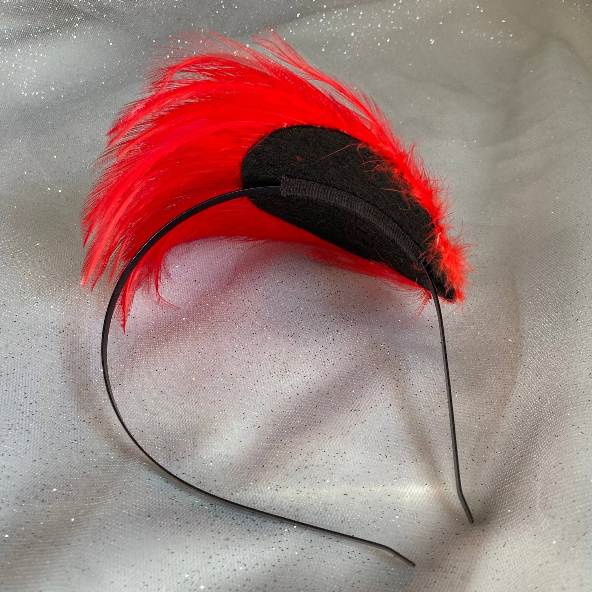 QueenMee Accessories - Wholesale Fascinator Hat - Women's - Red Fascinator Headband with Feathers1