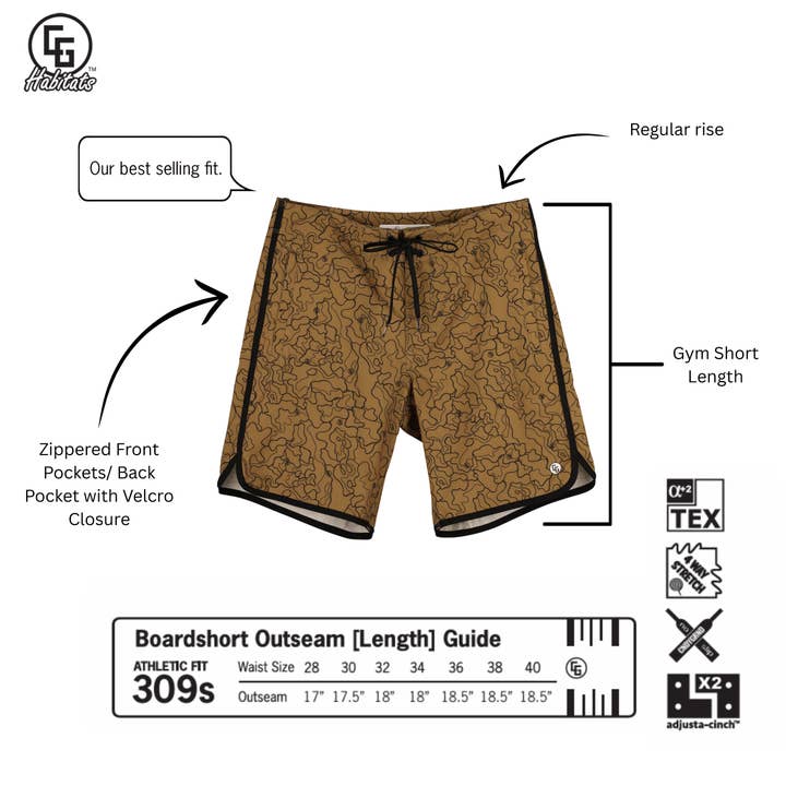 CG Habitats – wholesale Shorts – Men's – 309s OG Athletic Fit Men's Board Shorts8
