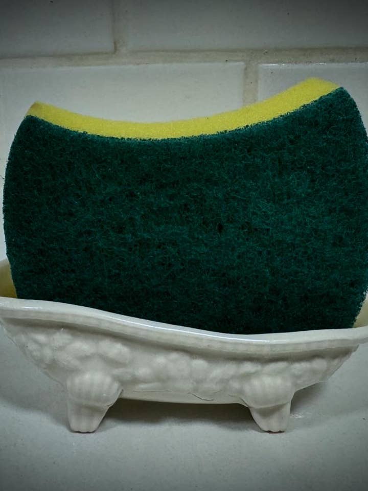 Clawfoot Bathtub sponge holder for wholesale by Wrong World Ceramics