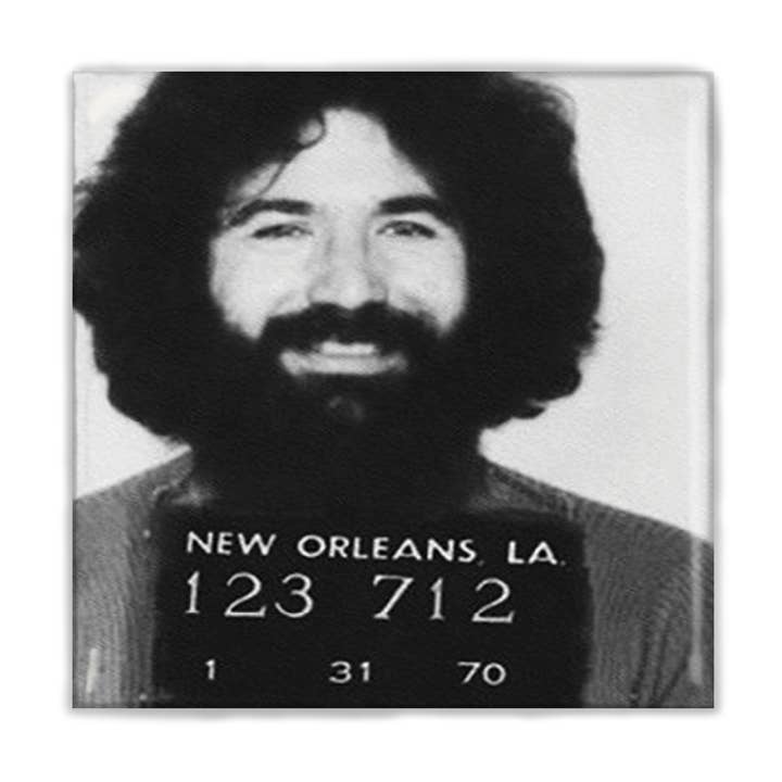 Jerry Garcia Mugshot 2x2 Magnet for wholesale by Lucky Mfg. Co.