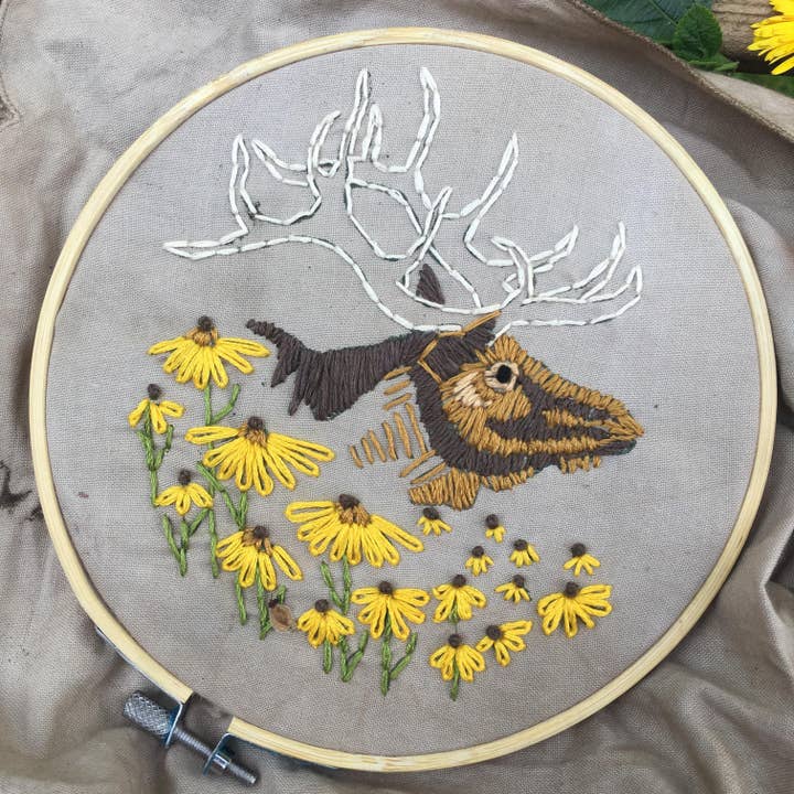 Extinct Embroidery Kit: Eastern Elk for wholesale by Solstice Handmade