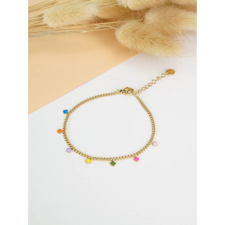 Victoria Moda - Wholesale Link & Chain Bracelet - Stainless Steel Bracelet With Clovers1