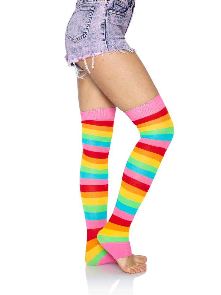 Multicolor Raya Rainbow Leg Warmers for wholesale on Faire