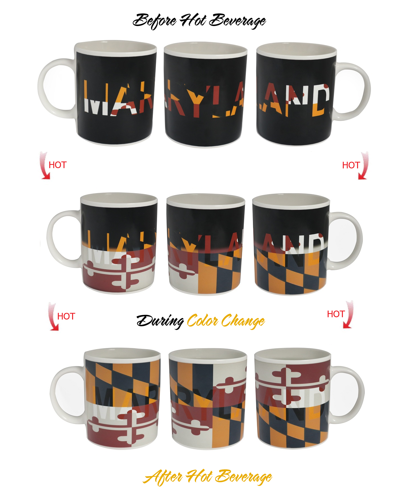 Sunkiss - Wholesale Coffee Mug - Maryland Flag Color Changing Coffee Mug7