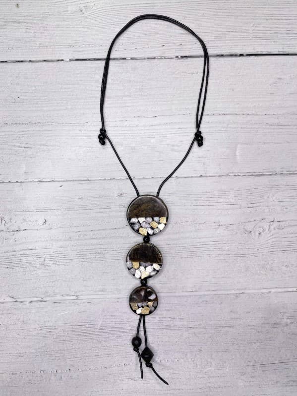 Three-Tier Resin & Stone Statement Necklace for wholesale by LIOR / ALISHA D