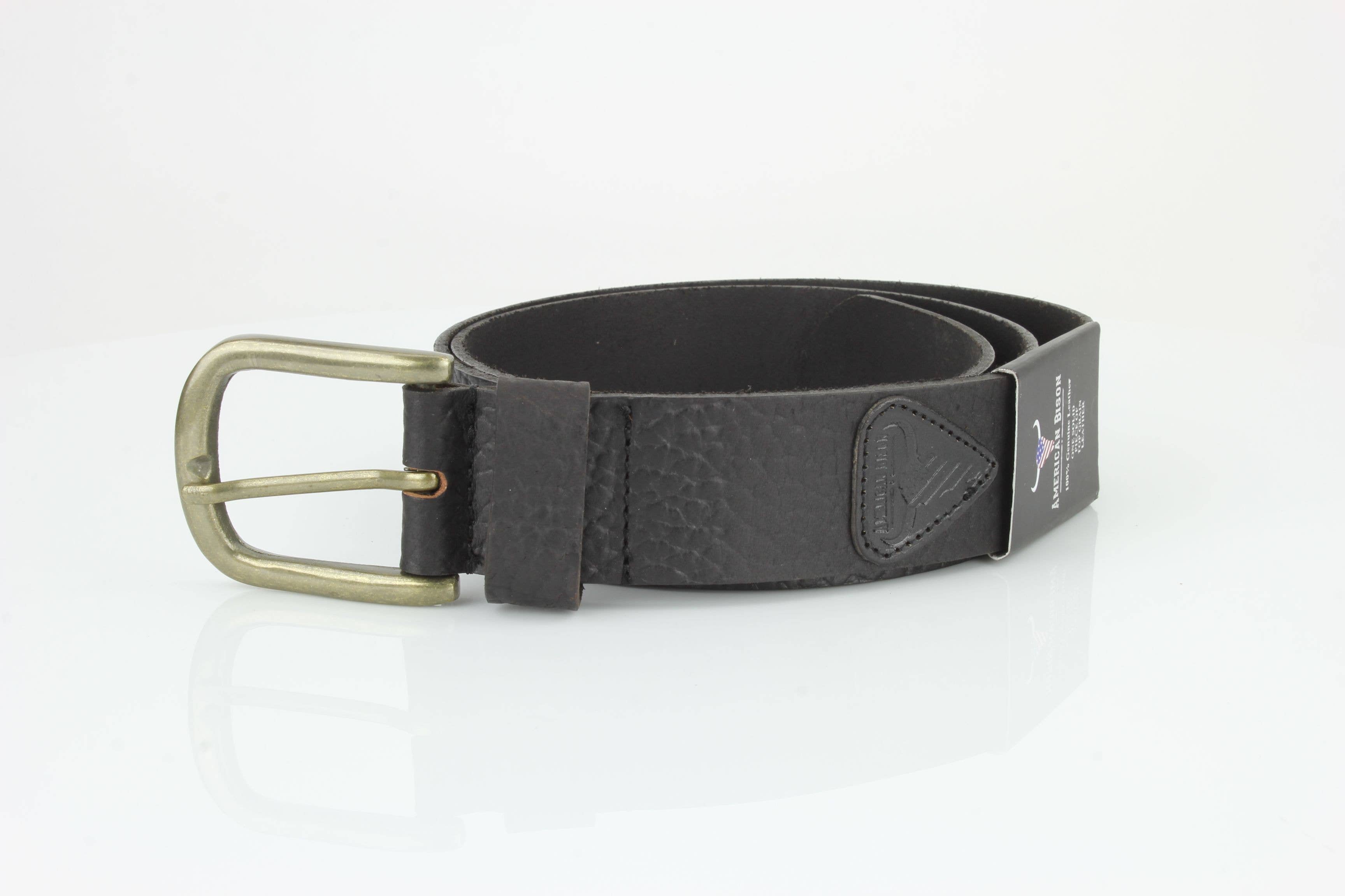 Leather Impressions Inc - Wholesale Belt - Unisex - Distressed Grain Leather Belt with Embossed Patch ABB 0234