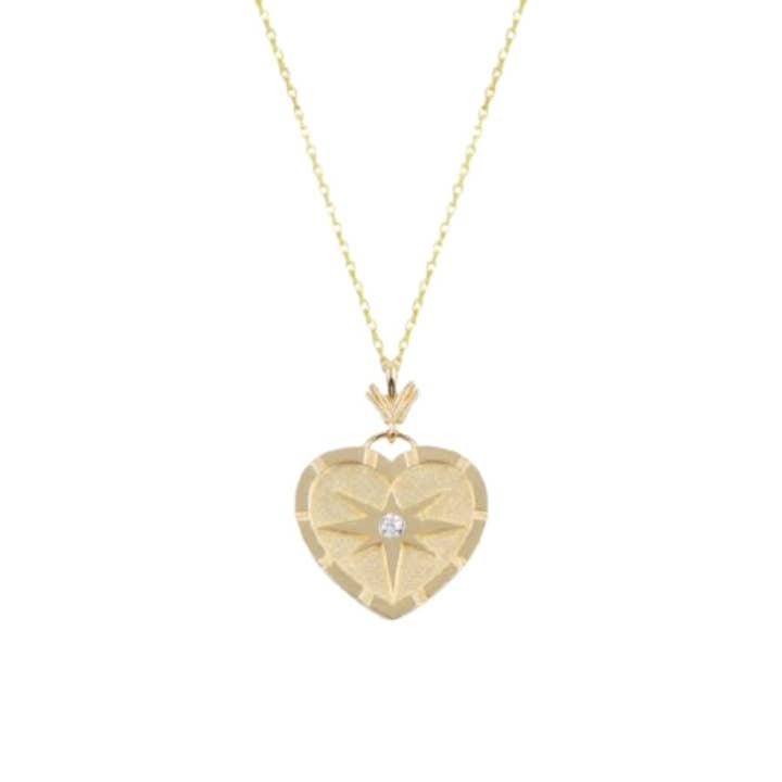 Gold CHARM Heart Necklace for wholesale by Sestra Jewelry