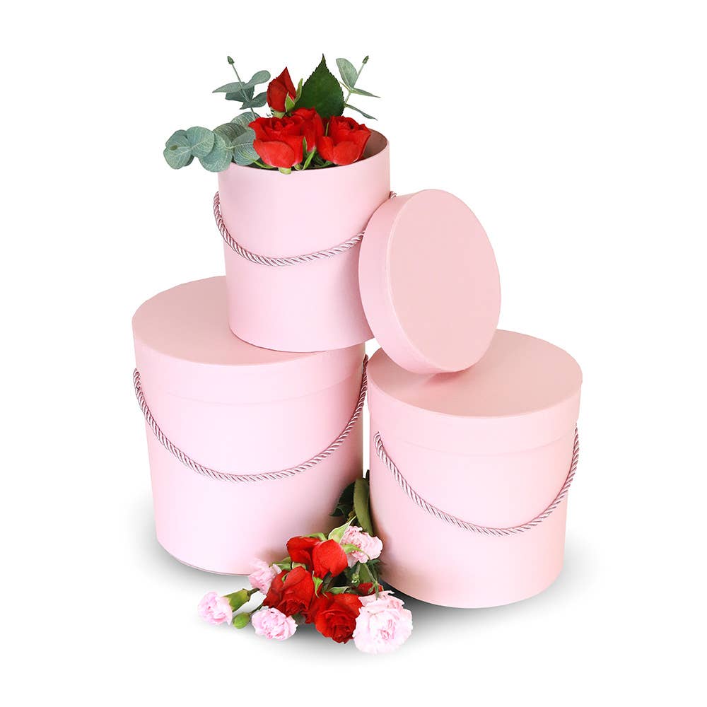 UNIKPACKAGING – wholesale Gift box – Set of 3 Round Flower Boxes with Lids – Gift Packaging5