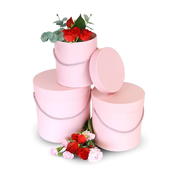 UNIKPACKAGING – wholesale Gift box – Set of 3 Round Flower Boxes with Lids – Gift Packaging5