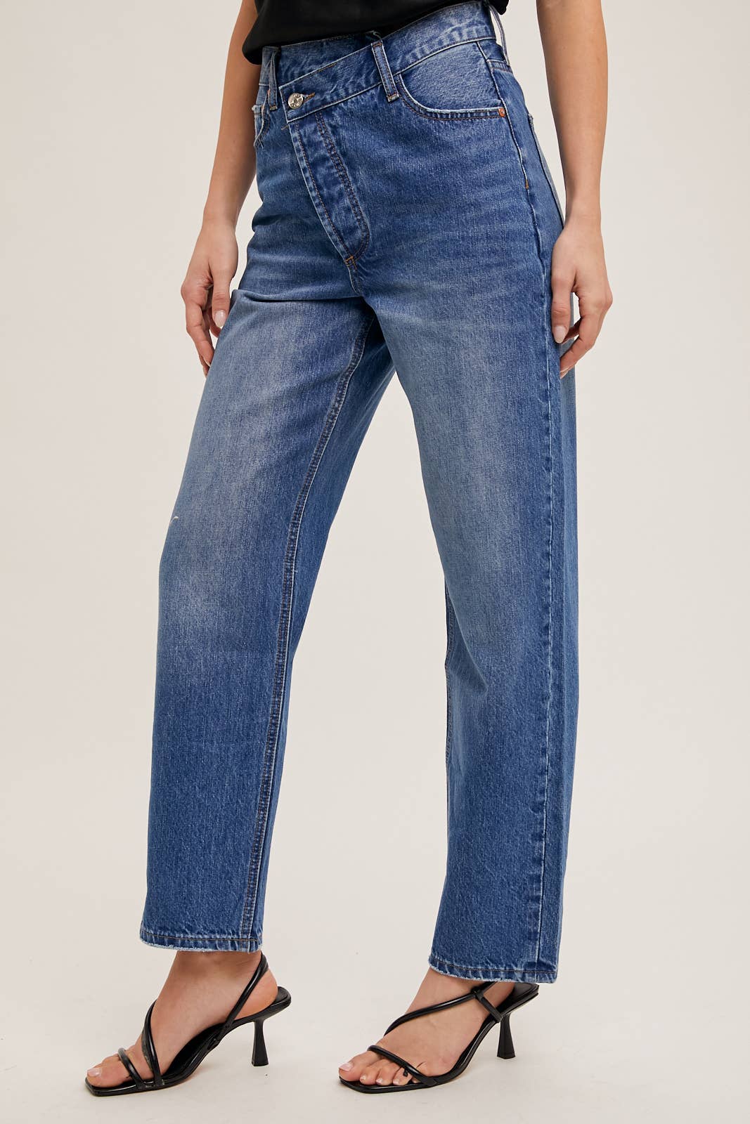 Bluivy - Wholesale Jeans - Women's - DENIM ASYMMETRICAL WAIST STRAIGHT LEG JEANS9