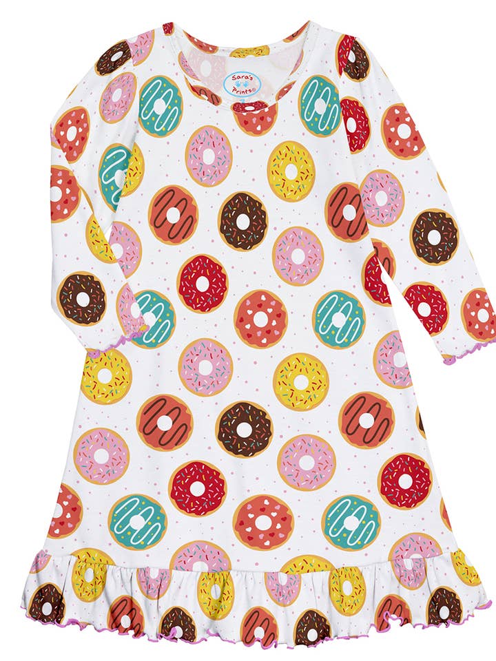 Sara's Prints Whirl-and-Twirl Long-Sleeve Nightgown 15052DTP for wholesale by American Widgeon