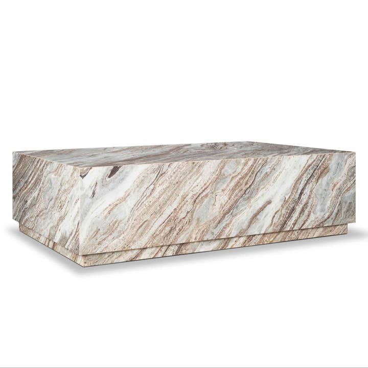LOOMLAN - Wholesale Coffee table - Matteo Solid Pink Marble Rectangular Coffee Table