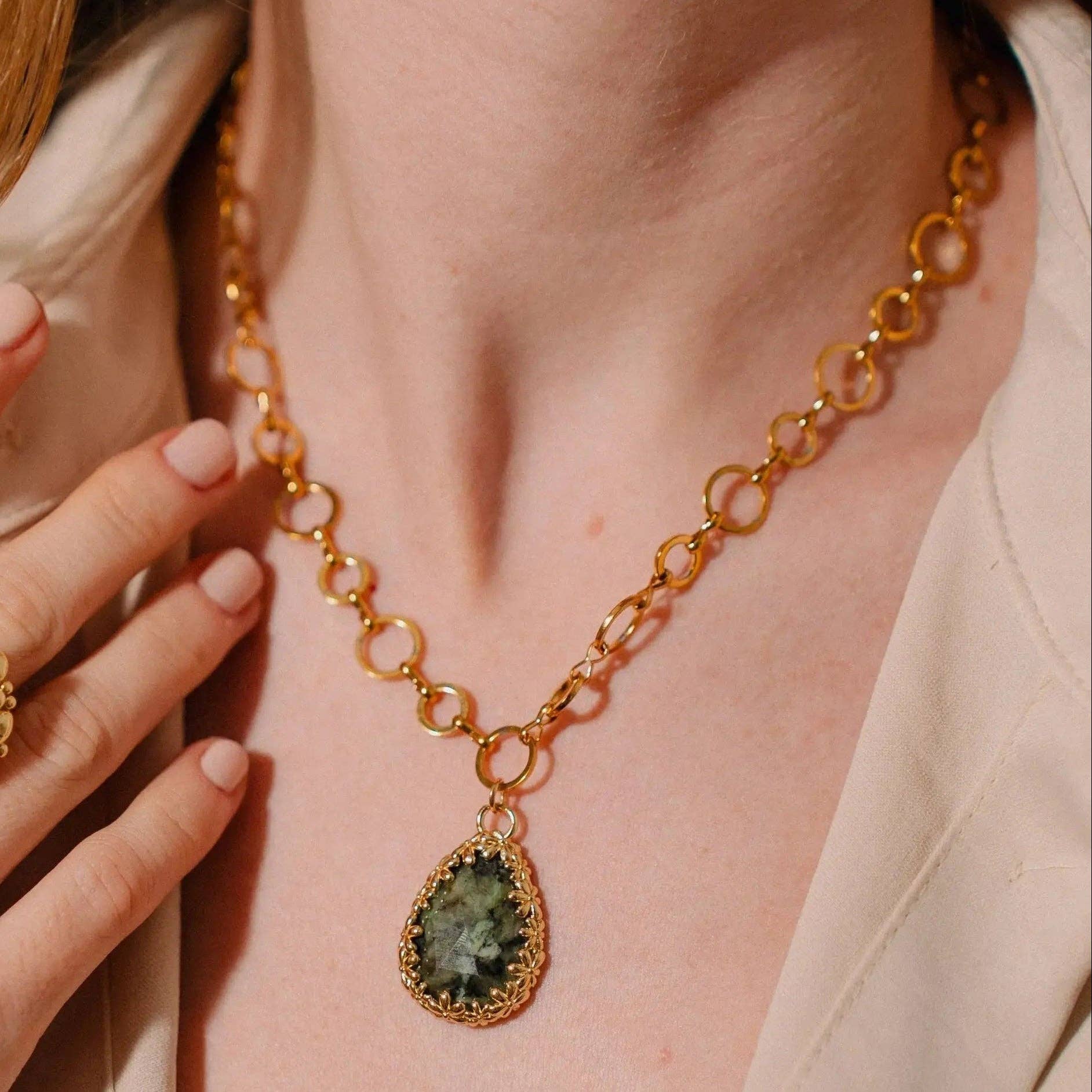 PHOEBE´S - Wholesale Pendant/Charm Necklace - Collar de acero inoxidable con piedra natural8